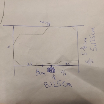 picture of pencil sketch of measurement for case